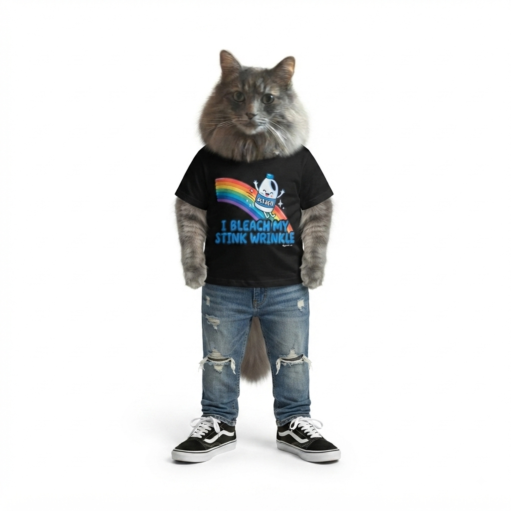 I BLEACH MY STINK WRINKLE TEE (By CaddyMeng) from ThisIsNotOkShirts S-5XL - Image 3
