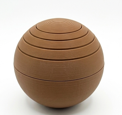 Nested Sphere Fidget Toy — Set of 4 Colors (Gray / Brown / Orange / Lime Green)