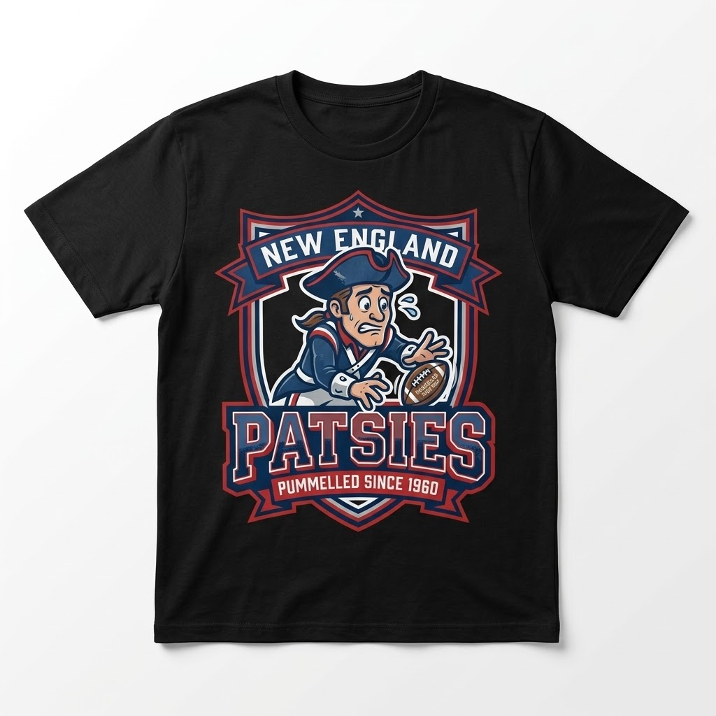 New England Patsies" Graphic Tee – Pummelled Since 1960 (this-is-not-ok.com) By CaddyMeng & Ray