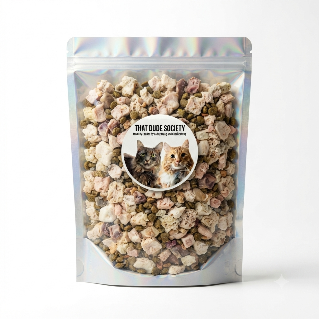THE DUDE SOCIETY – Homemade Raw Freeze-Dried Cat Food (Chicken & Salmon)