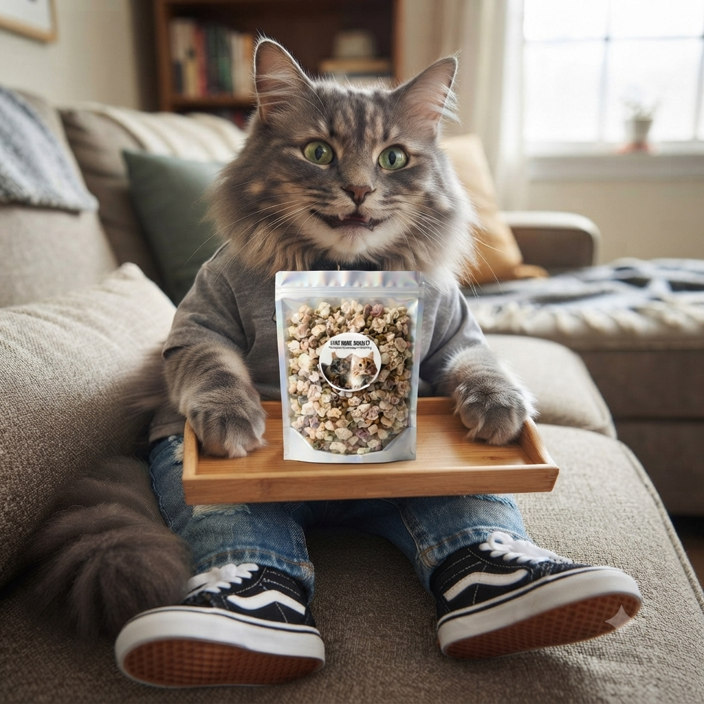THE DUDE SOCIETY – Homemade Raw Freeze-Dried Cat Food (Chicken & Salmon) - Image 3