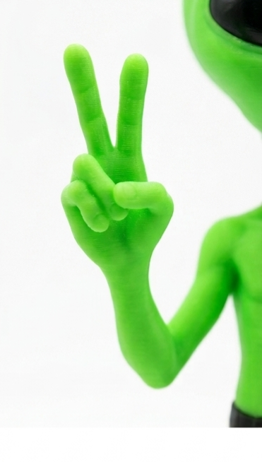 Peace Out" Alien Figurine — 3D Printed Statue - Image 2