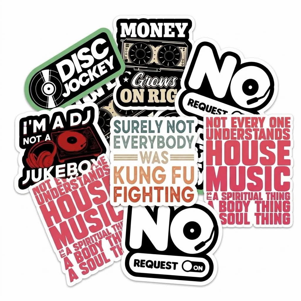 Ultimate DJ & Music Sticker Pack (6-Piece) - Image 2