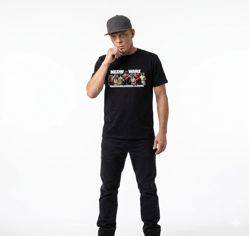 OGAHRADIO.live: Meow Wars Graphic T-Shirt - Image 4