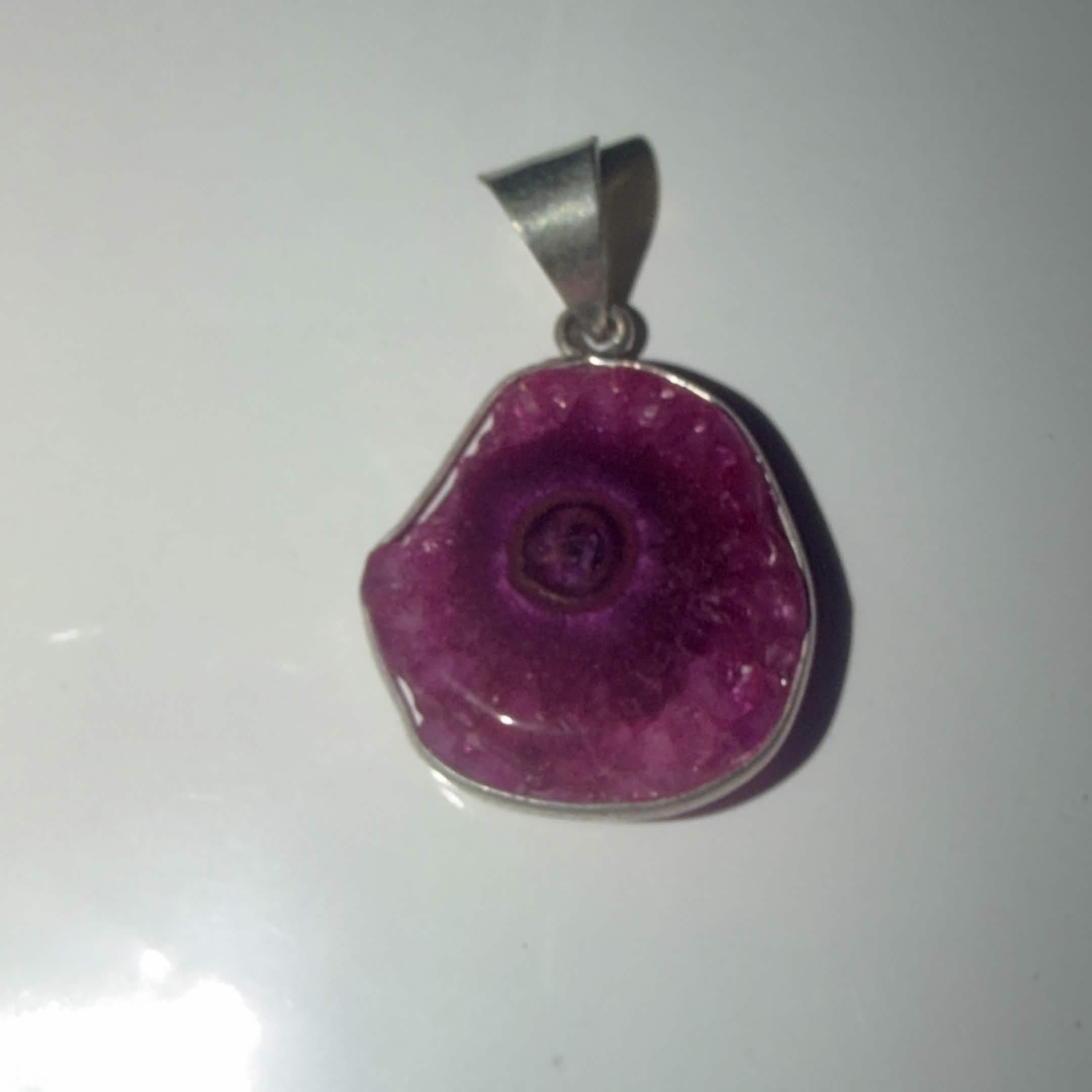 New Artisan Hot Pink Solar Quartz 925 Sterling Silver 2.36” OOAK - Image 3