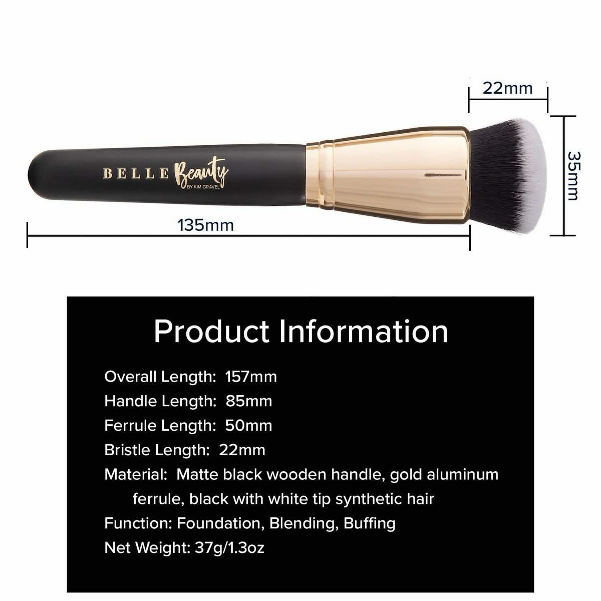 Belle Beauty By Kim Gravel Ultimate Foundation Brush Retail: $49.00 - Image 3