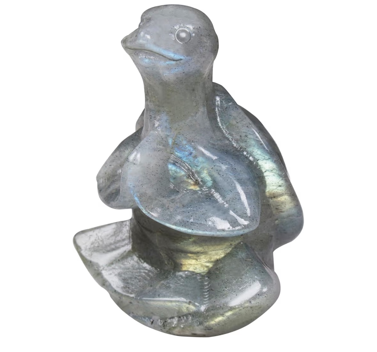 Labradorite Hand-carved Sea Turtle Meditation Crystal Yoga Sculpture